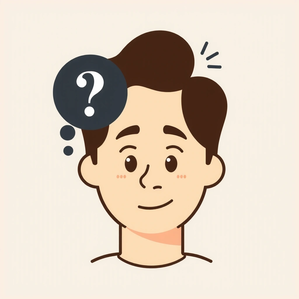 Ilustración de persona con Burbuja de Diálogo y Signo de Interrogación